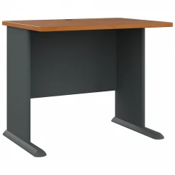 Office Desks*Bush Business Furniture Cubix 36"W Desk, (WC57436) Natural Cherry/Slate