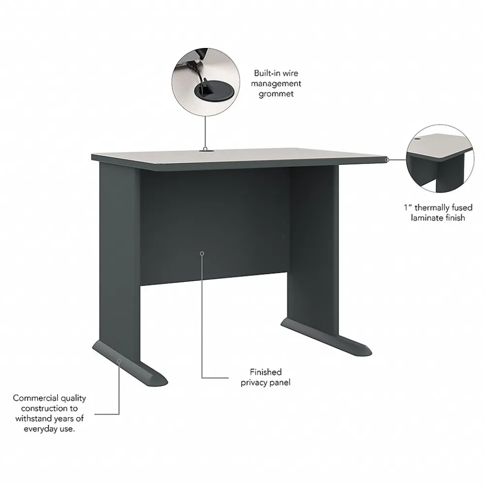Computer Desks*Bush Business Furniture Cubix 36"W Desk, (WC8436A) Slate/White Spectrum