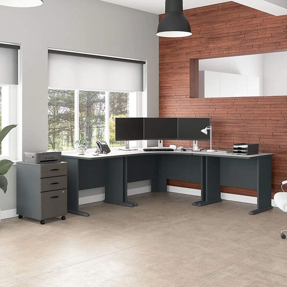 Computer Desks*Bush Business Furniture Cubix 36"W Desk, (WC8436A) Slate/White Spectrum