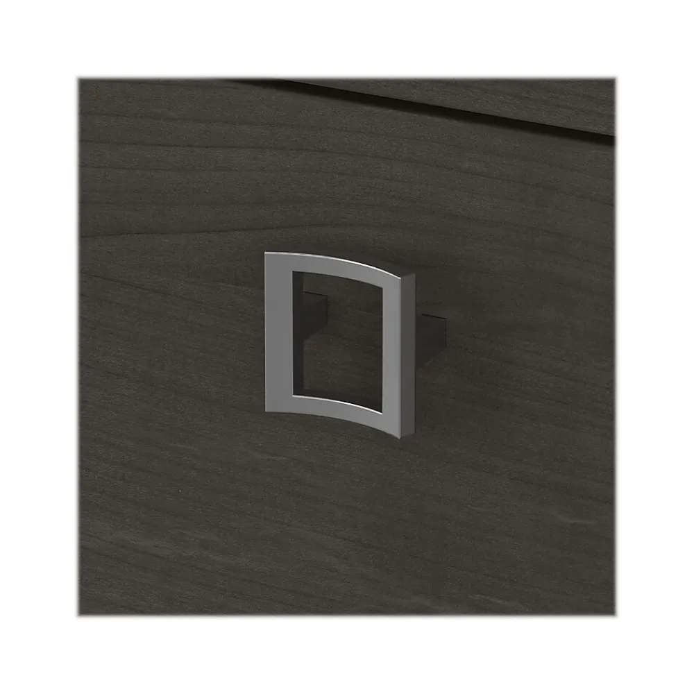L-Desks*Bush Business Furniture Echo 60"W L Shaped Bow Front Desk with Mobile File Cabinet, Charcoal Maple (ECH007CM)