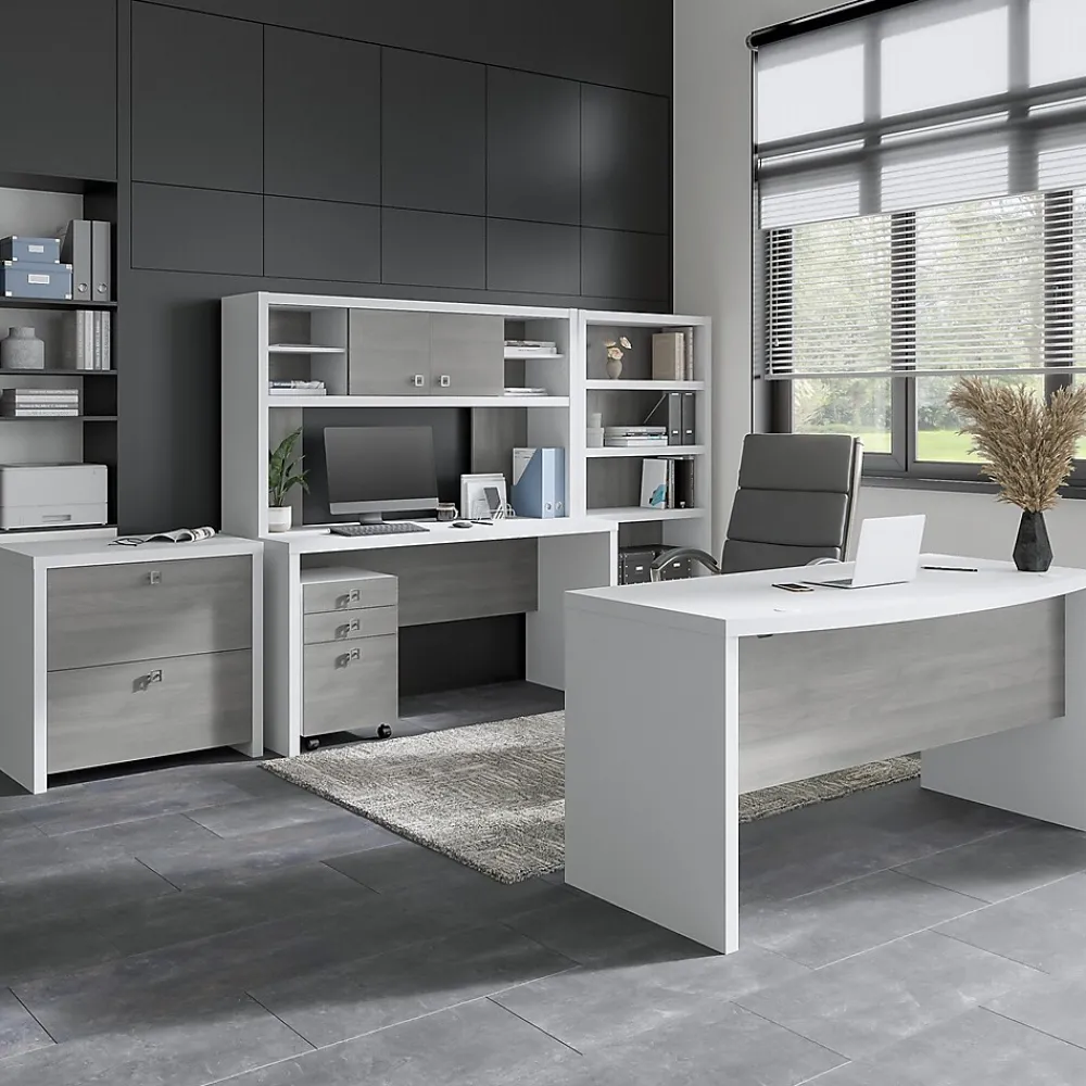 File Cabinets*Bush Business Furniture Echo 3 Drawer Mobile File Cabinet, Pure White/Modern Gray (KI60501-03)