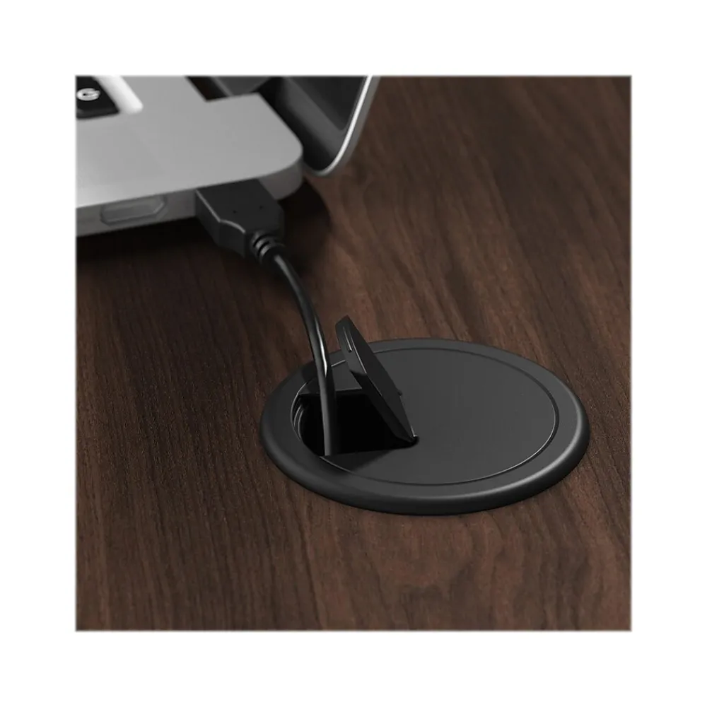 Computer Desks*Bush Business Furniture Hybrid 72"W Computer Table Desk with Metal Legs, Black Walnut (HYD272BW)