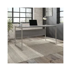 Office Desks*Bush Business Furniture Hybrid 60"W Computer Table Desk with Metal Legs, (HYD360PG) Platinum Gray