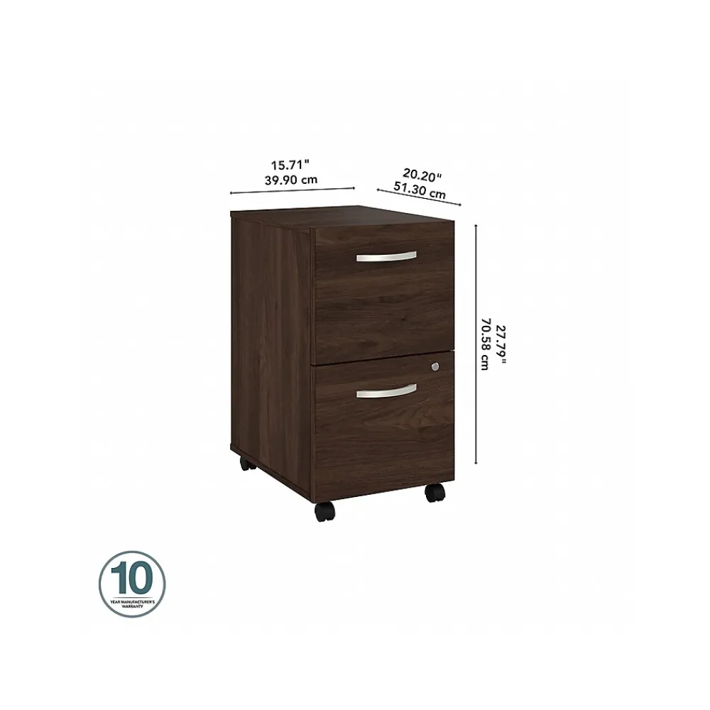 File Cabinets*Bush Business Furniture Hybrid 2-Drawer Mobile Vertical File Cabinet, Letter/Legal Size, Lockable, (HYF116BWSU-Z) Black Walnut
