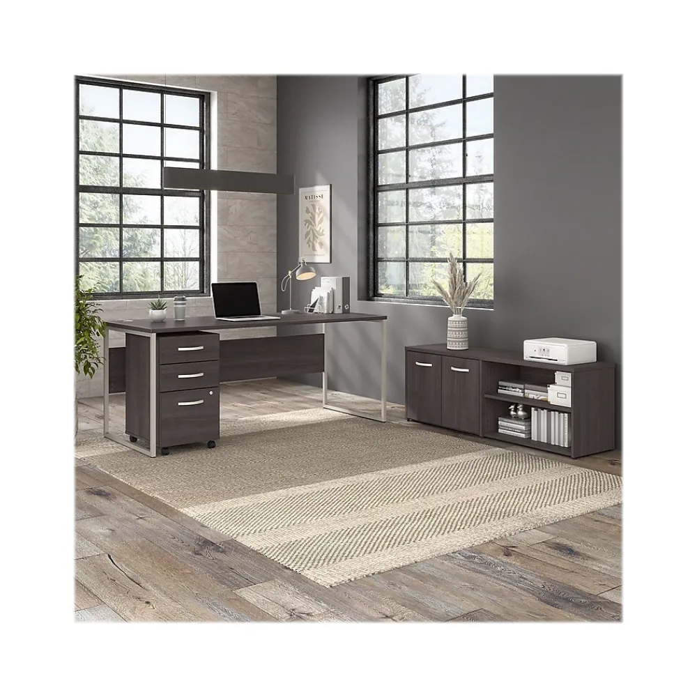 Computer Desks*Bush Business Furniture Hybrid 72"W Computer Table Desk with Metal Legs, (HYD373SG) Storm Gray