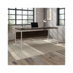 Office Desks*Bush Business Furniture Hybrid 72"W Computer Table Desk with Metal Legs, (HYD373BW) Black Walnut