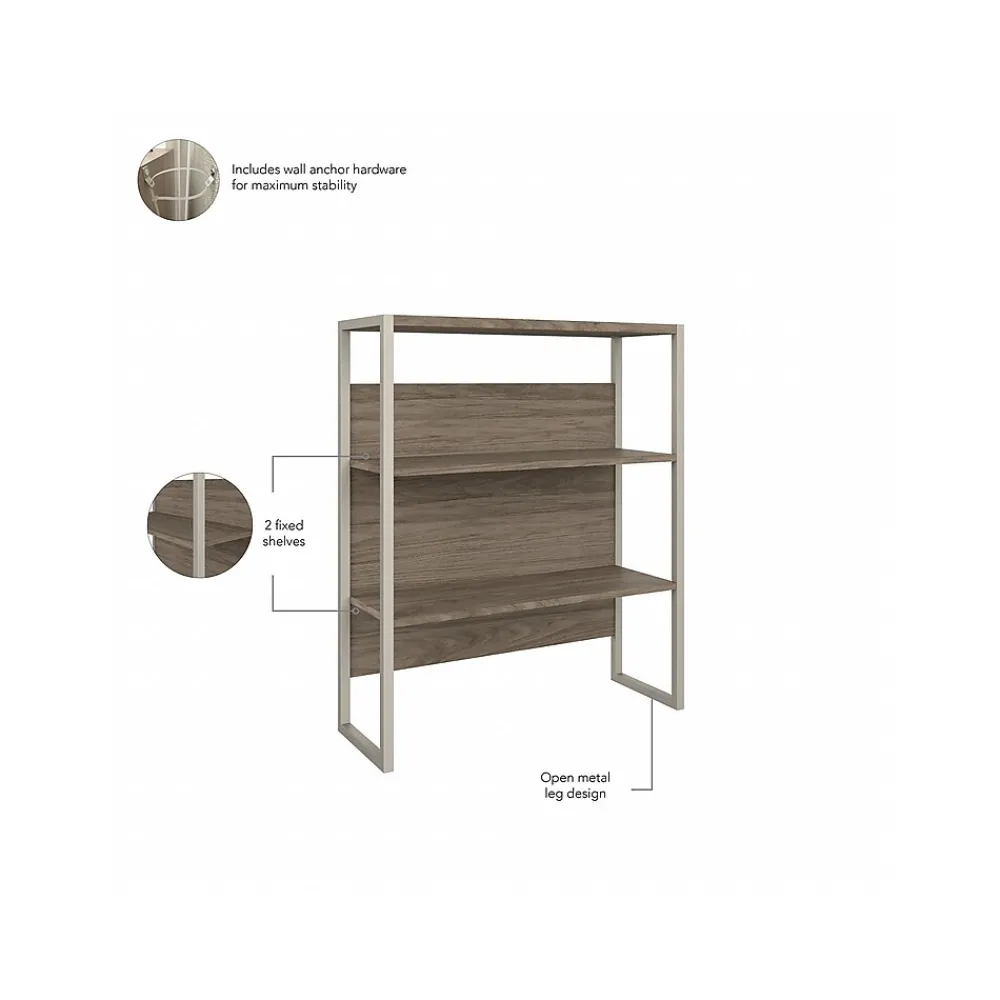 Bookcases*Bush Business Furniture Hybrid 71"H 4-Shelf Etagere Bookcase with Adjustable Shelf, (HYB023MH) Modern Hickory