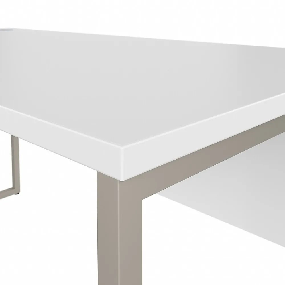 L-Desks*Bush Business Furniture Hybrid 60"W L Shaped Table Desk with Metal Legs, (HYB027WH) White