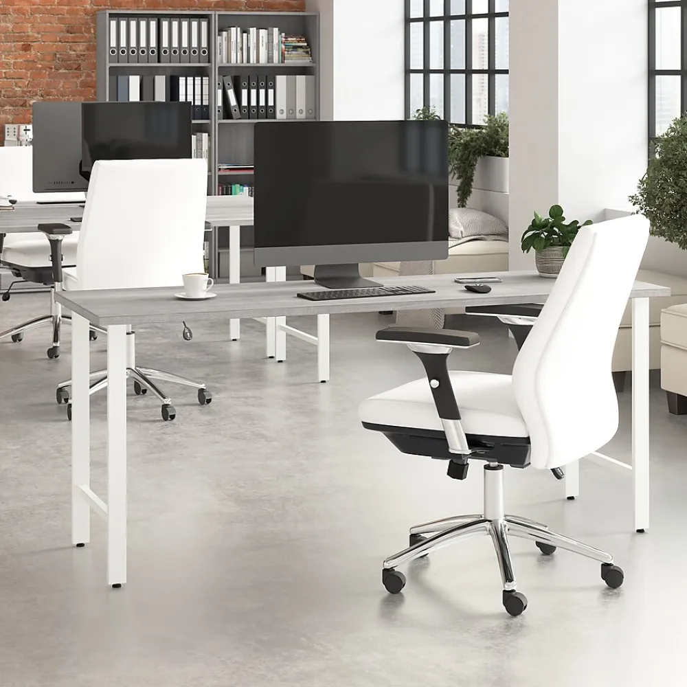 Office Desks*Bush Business Furniture Hustle 72"W Computer Desk with Metal Legs, Platinum Gray (HUD172PG)