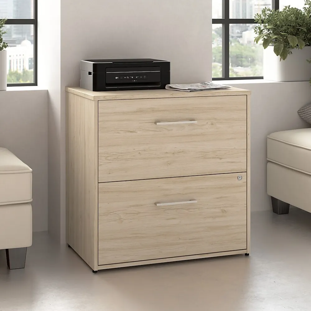 File Cabinets*Bush Business Furniture Hustle 2 Drawer Lateral File Cabinet, Natural Elm (HUF130NE)