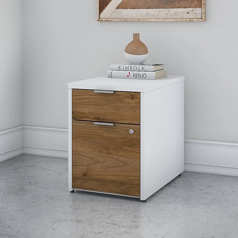 File Cabinets*Bush Business Furniture Jamestown 2-Drawer Vertical File Cabinet, Letter/Legal, Fresh Walnut/White, 23.66" (JTF116FWWHSU)