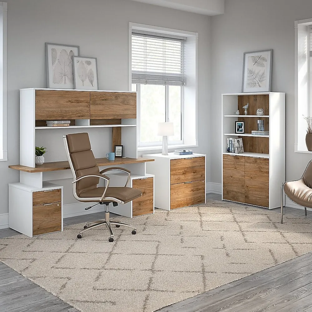 File Cabinets*Bush Business Furniture Jamestown 2-Drawer Vertical File Cabinet, Letter/Legal, Fresh Walnut/White, 23.66" (JTF116FWWHSU)