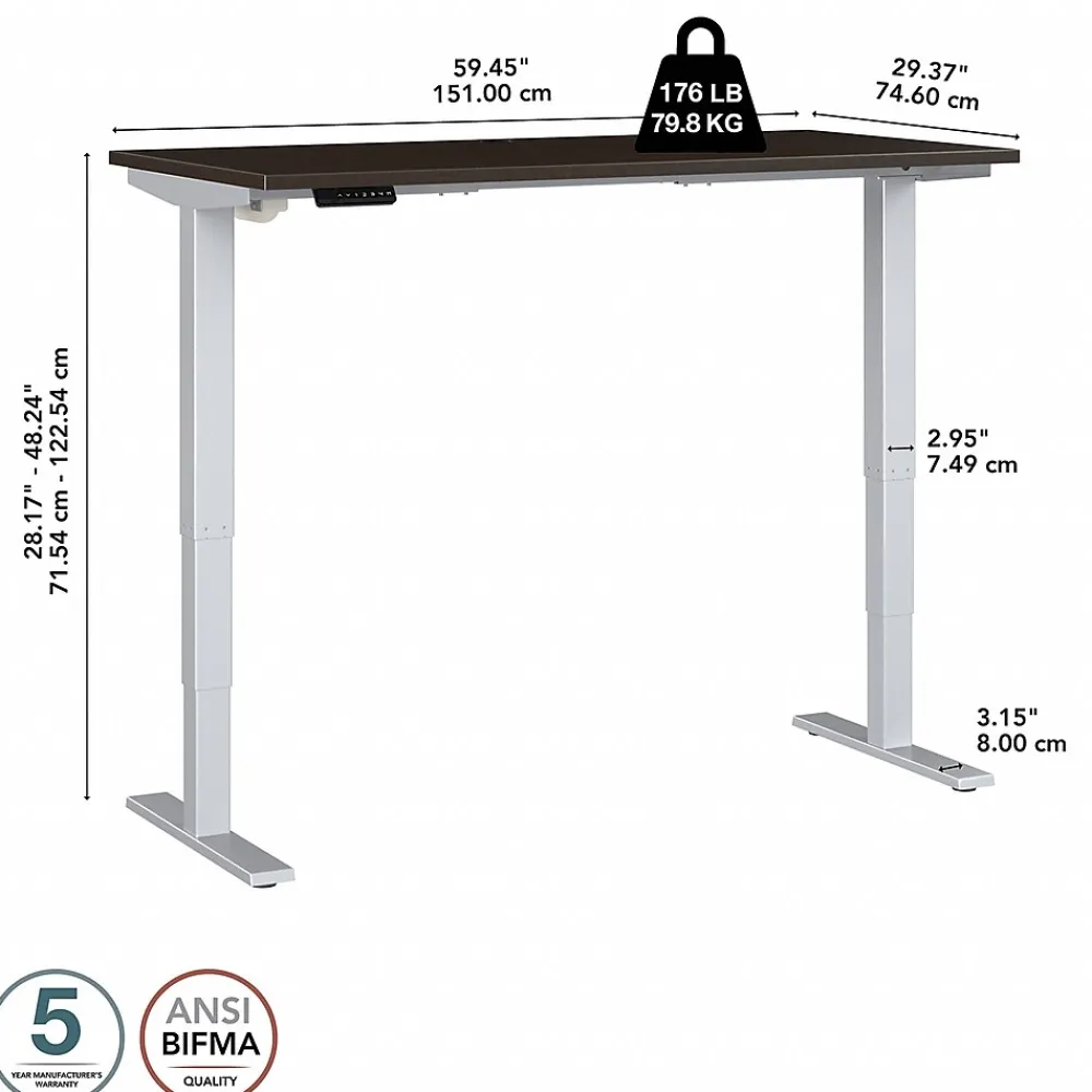 Standing Desks*Bush Business Furniture Move 40 Series 60"W Electric Height Adjustable Standing Desk, Mocha Cherry/Cool Gray (M4S6030MRSK)
