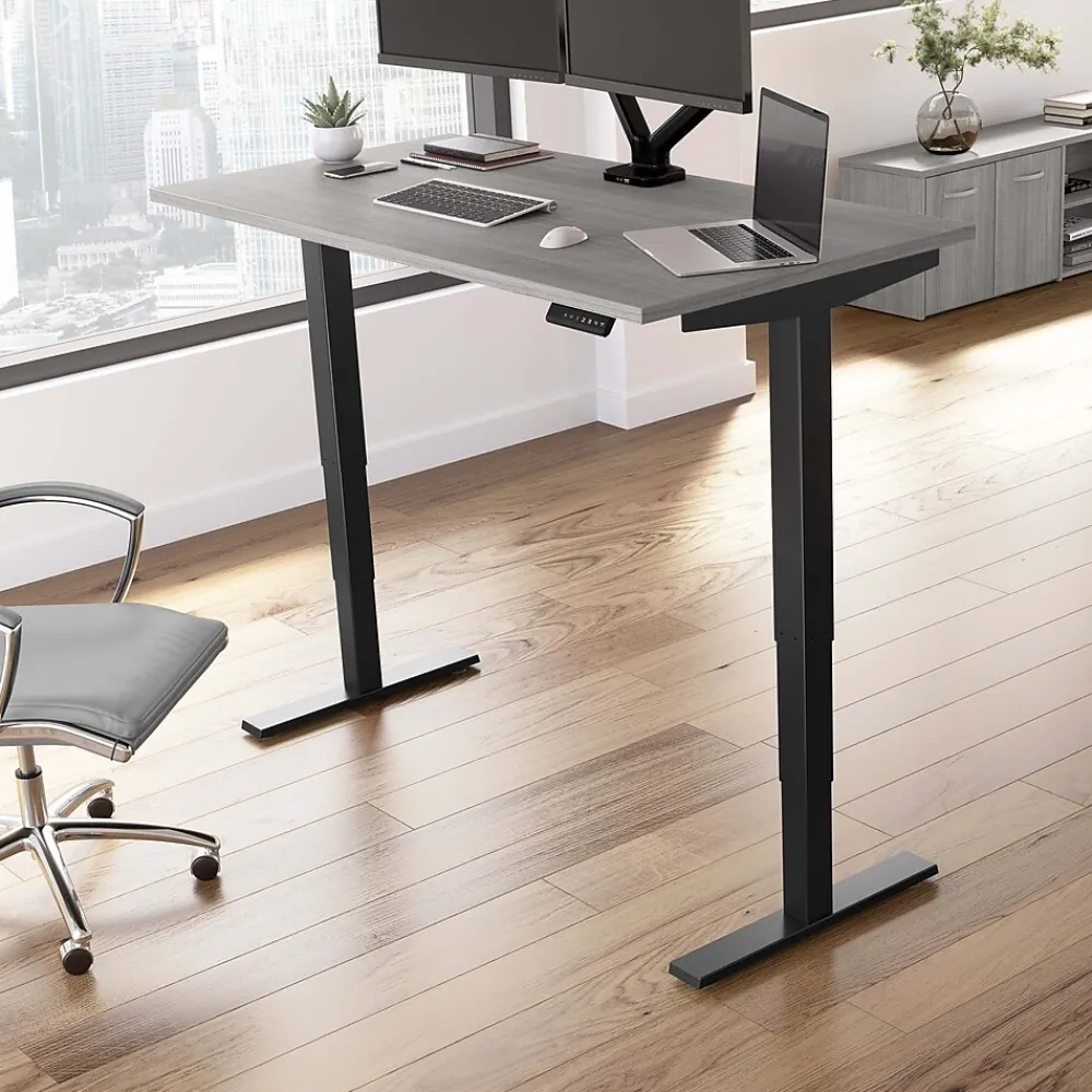 Standing Desks*Bush Business Furniture Move 40 Series 60"W Electric Height Adjustable Standing Desk, Platinum Gray/Black (M4S6030PGBK)