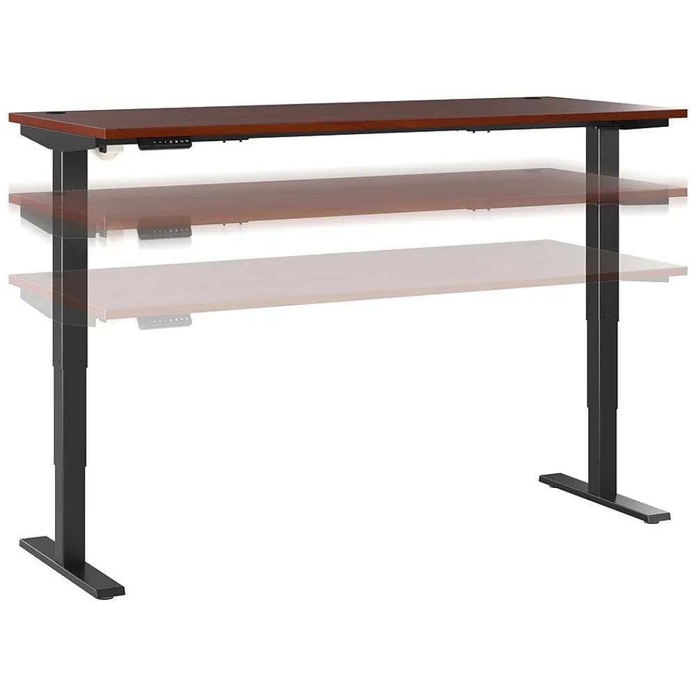Standing Desks*Bush Business Furniture Move 40 Series 72"W Electric Height Adjustable Standing Desk, Hansen Cherry/Black (M4S7230HCBK)