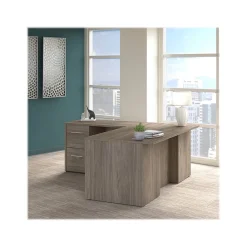Office Desks*Bush Business Furniture Office 500 72"W L Shaped Executive Desk with Drawers, (OF5004MHSU) Modern Hickory