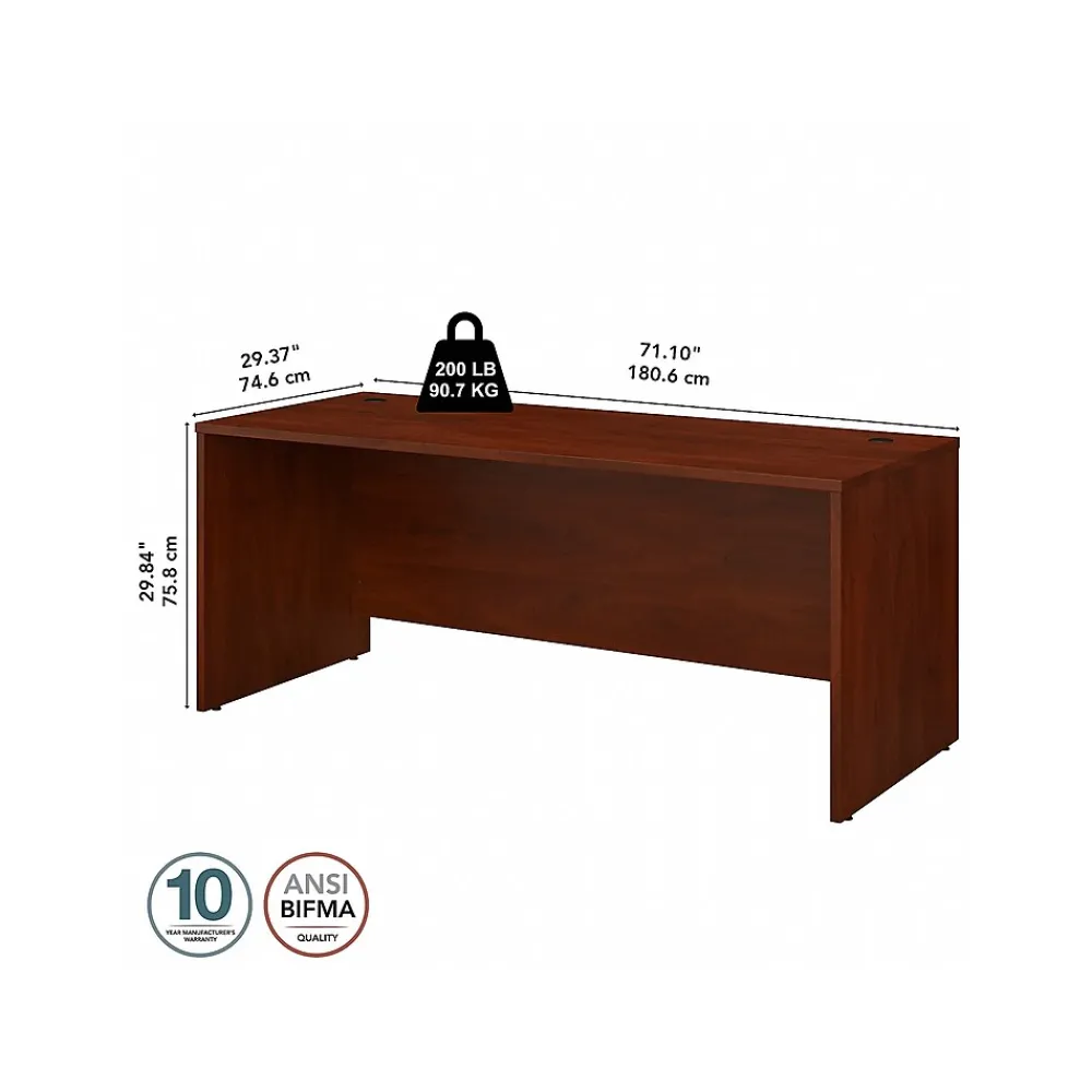 Computer Desks*Bush Business Furniture Studio C 72"W Office Desk, (SCD272HC) Hansen Cherry