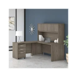 L-Desks*Bush Business Furniture Studio C 72"W L Shaped Desk with Hutch, Mobile File Cabinet and Return, (STC006MHSU) Modern Hickory