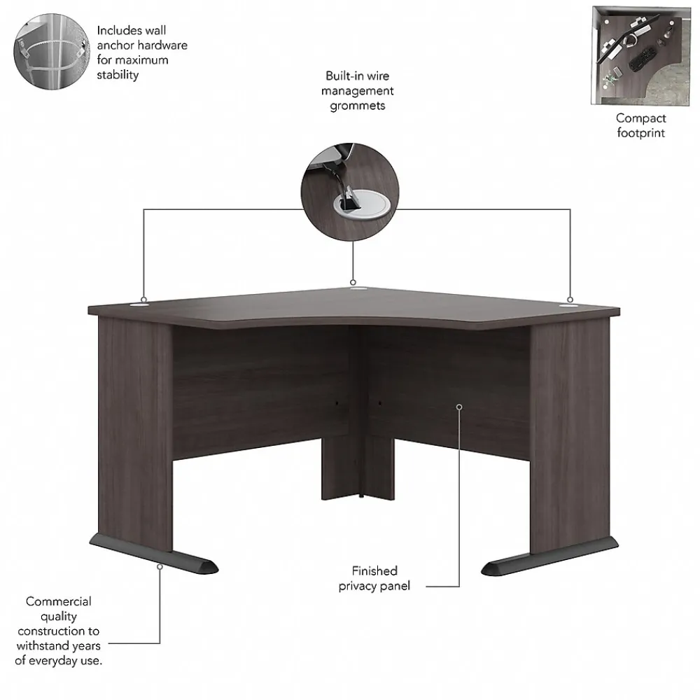 Office Desks*Bush Business Furniture Studio A 48"W Corner Computer Desk, (SDD148SG) Storm Gray