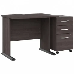 Office Desks*Bush Business Furniture Studio A 36"W Small Computer Desk with 3 Drawer Mobile File Cabinet, (STA005SGSU) Storm Gray