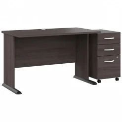 Office Desks*Bush Business Furniture Studio A 48"W Computer Desk with 3 Drawer Mobile File Cabinet, (STA001SGSU) Storm Gray