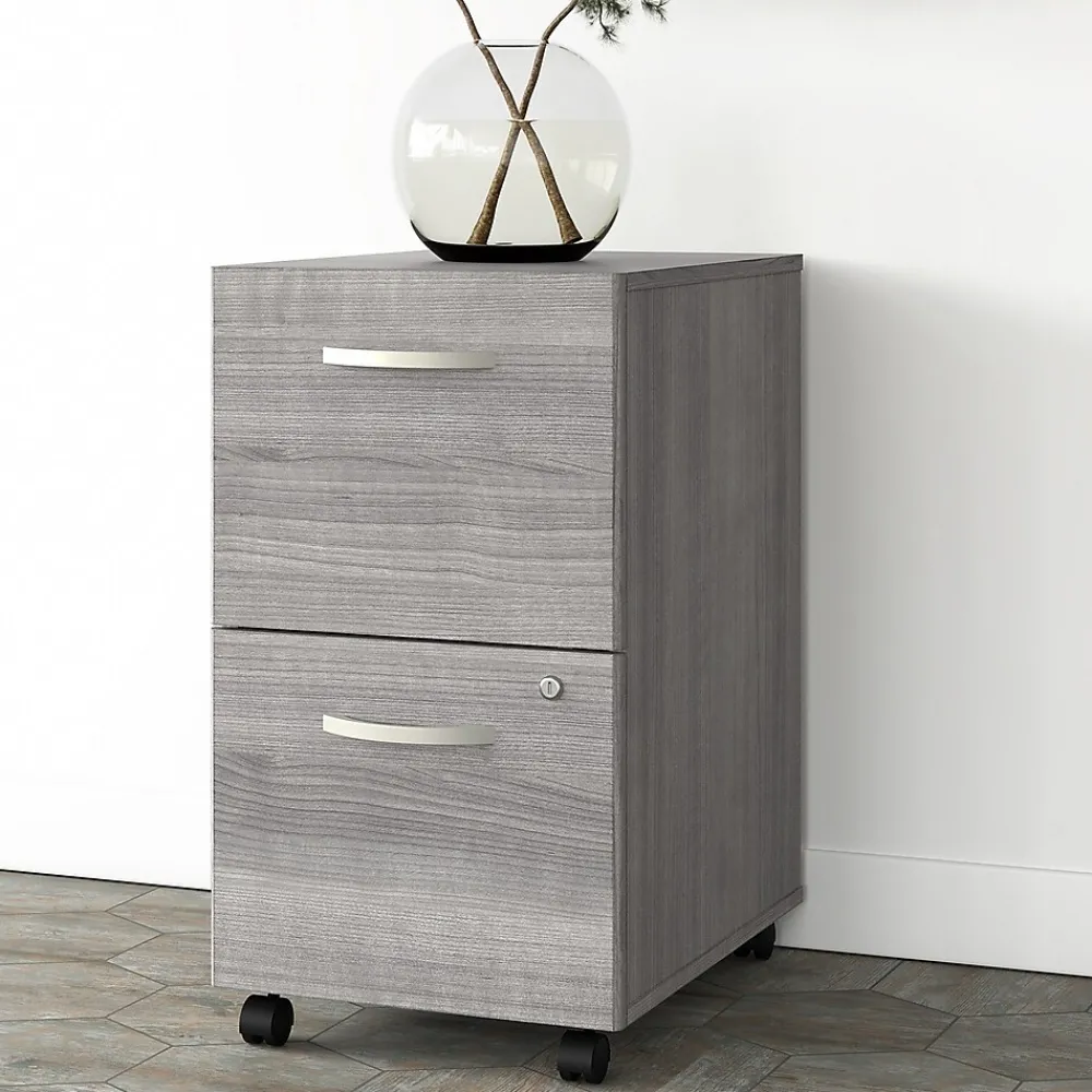 File Cabinets*Bush Business Furniture Studio A 2-Drawer Mobile Vertical File Cabinet, Letter/Legal Size, Lockable, (SDF116PGSU-Z) Platinum Gray
