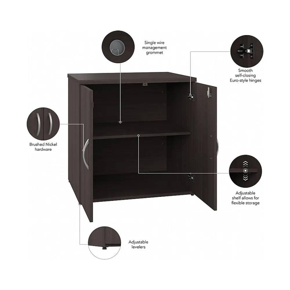 Storage Cabinets*Bush Business Furniture Studio C 30" Storage Cabinet with 2 Shelves, Storm Gray (SCS130SG)