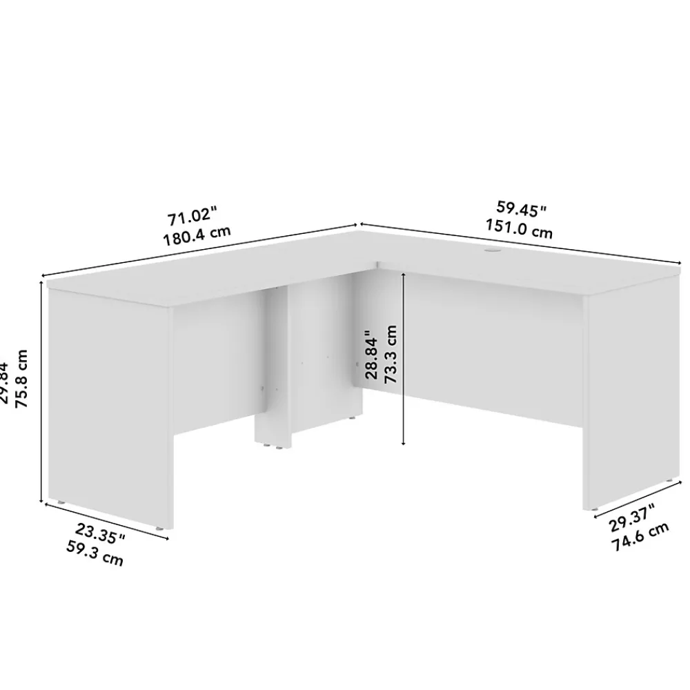 L-Desks*Bush Furniture Bush Business Furniture Studio C 60"W L Shaped Desk with Return, Natural Elm (STC050NE)