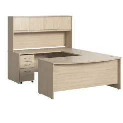 Office Desks*Bush Furniture Bush Business Furniture Studio C 72"W U Shaped Desk with Hutch and Mobile File Cabinet, Natural Elm (STC003NESU)