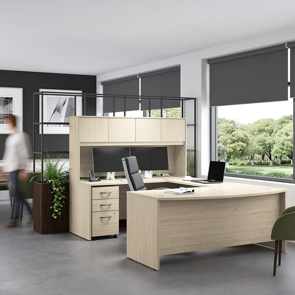Bookcases*Bush Furniture Bush Business Furniture Studio C Tall 5 Shelf Bookcase with Doors, Natural Elm (STC015NE)