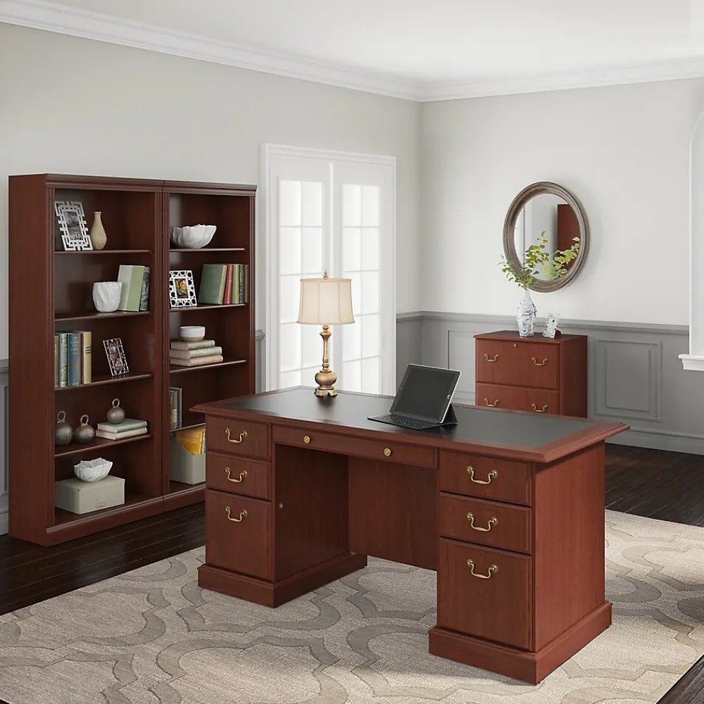Bookcases*Bush Business Furniture Saratoga 72"H 5-Shelf Bookcase with Adjustable Shelves, Harvest Cherry (W1615C-03)