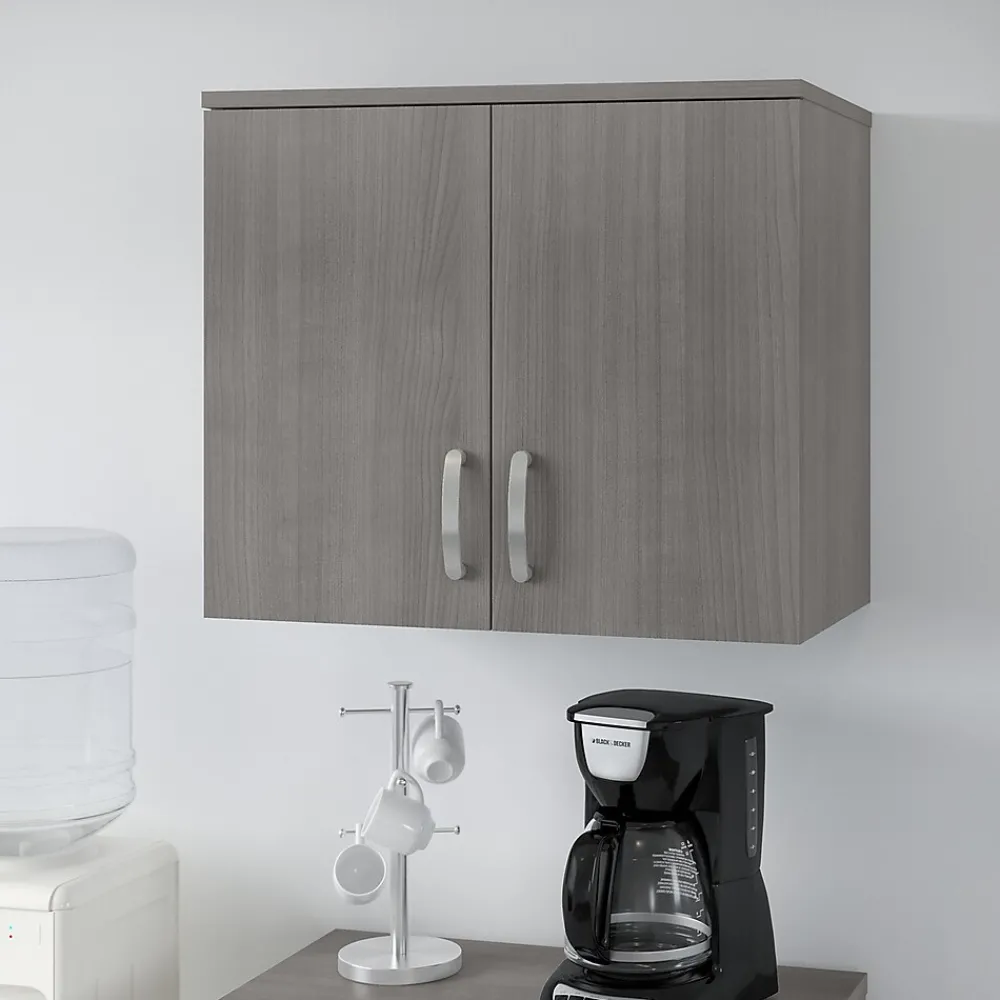 Storage Cabinets*Bush Business Furniture Universal 24" Wall Cabinet with Doors and 2 Shelves, Platinum Gray (UNS428PG)