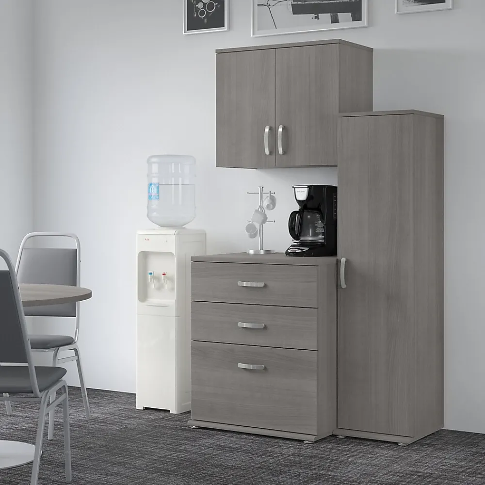 Storage Cabinets*Bush Business Furniture Universal 62" 3-Piece Modular Storage Set with 5 Shelves, Platinum Gray (UNS005PG)