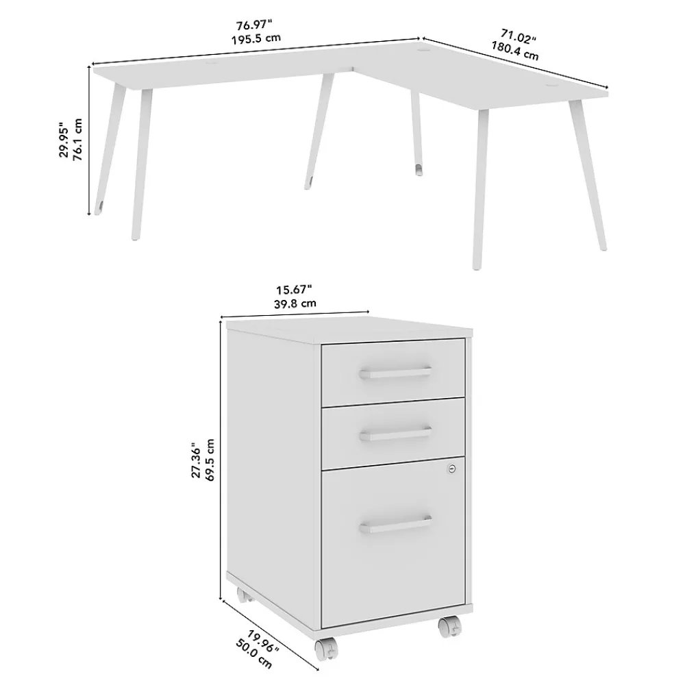 L-Desks*Bush Business Furniture Vista 60"W L Shaped Desk with Mobile File Cabinet, Black Walnut (VST008BWSU)