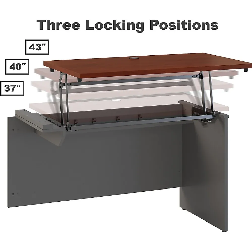 Standing Desks*Bush Business Furniture Westfield 72"W 3 Position Sit to Stand L Desk with Mobile File Cabinet, Hansen Cherry (SRC125HCSU) Hansen Cherry/Graphite