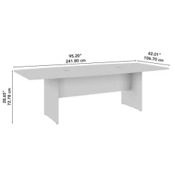 Conference Room Tables*Bush Business Furniture 96W x 42D Boat Shaped Conference Table with Wood Base, Modern Hickory (99TB9642MHK)