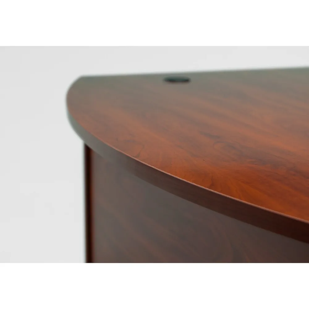 Office Desks*Bush Business Furniture Westfield 60"W Right Handed L Bow Desk, Gray (WC24422) Hansen Cherry/Graphite