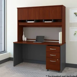 Computer Desks*Bush Business Furniture Westfield 60"W Office Desk with Hutch and Mobile File Cabinet, Hansen Cherry (SRC014HCSU)