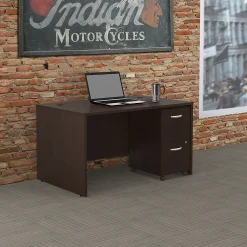 Computer Desks*Bush Business Furniture Westfield Desk w/ 2 Drawer Mobile Pedestal, (SRC028MRSU) Mocha Cherry