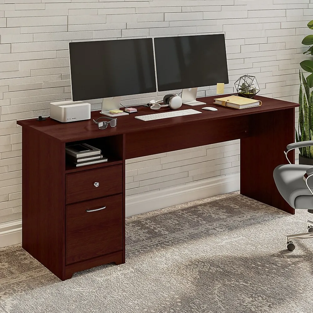 Computer Desks*Bush Furniture Cabot 72"W Computer Desk with Drawers, (WC31472-03) Harvest Cherry