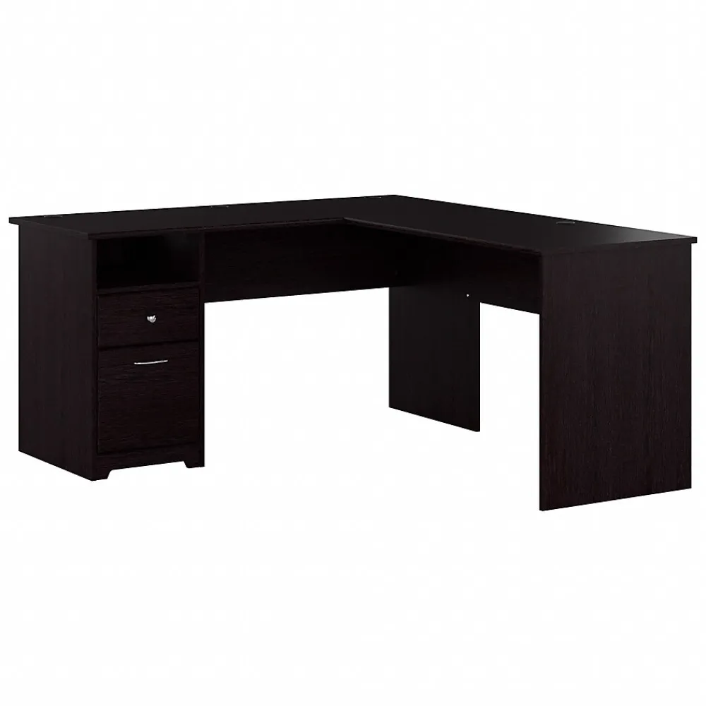 L-Desks*Bush Furniture Cabot 60"W L Shaped Computer Desk with Drawers, (CAB044EPO) Espresso Oak