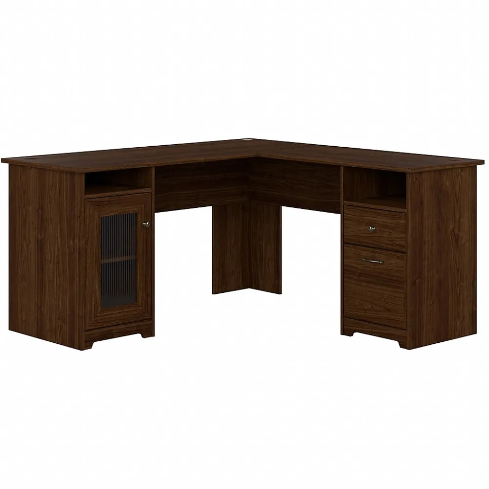 L-Desks*Bush Furniture Cabot 60"W L Shaped Computer Desk, (WC31030-03K) Modern Walnut