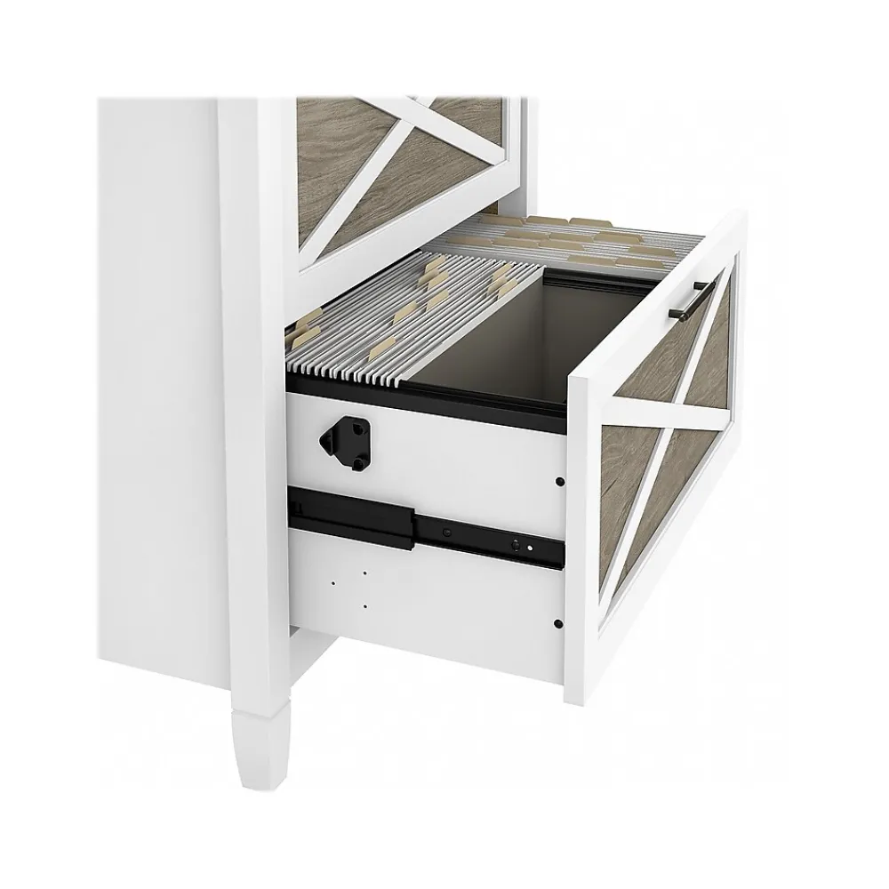 File Cabinets*Bush Furniture Key West 2-Drawer Lateral File Cabinet, Letter/Legal, Shiplap Gray/Pure White, 30" (KWF130G2W-03)
