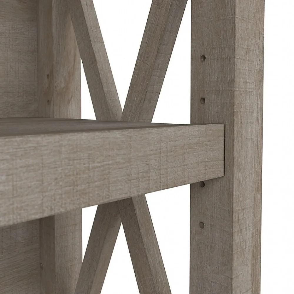Bookcases*Bush Furniture Key West 30"H 2-Shelf Bookcase with Adjustable Shelf, Washed Gray (KWB124WG-03)