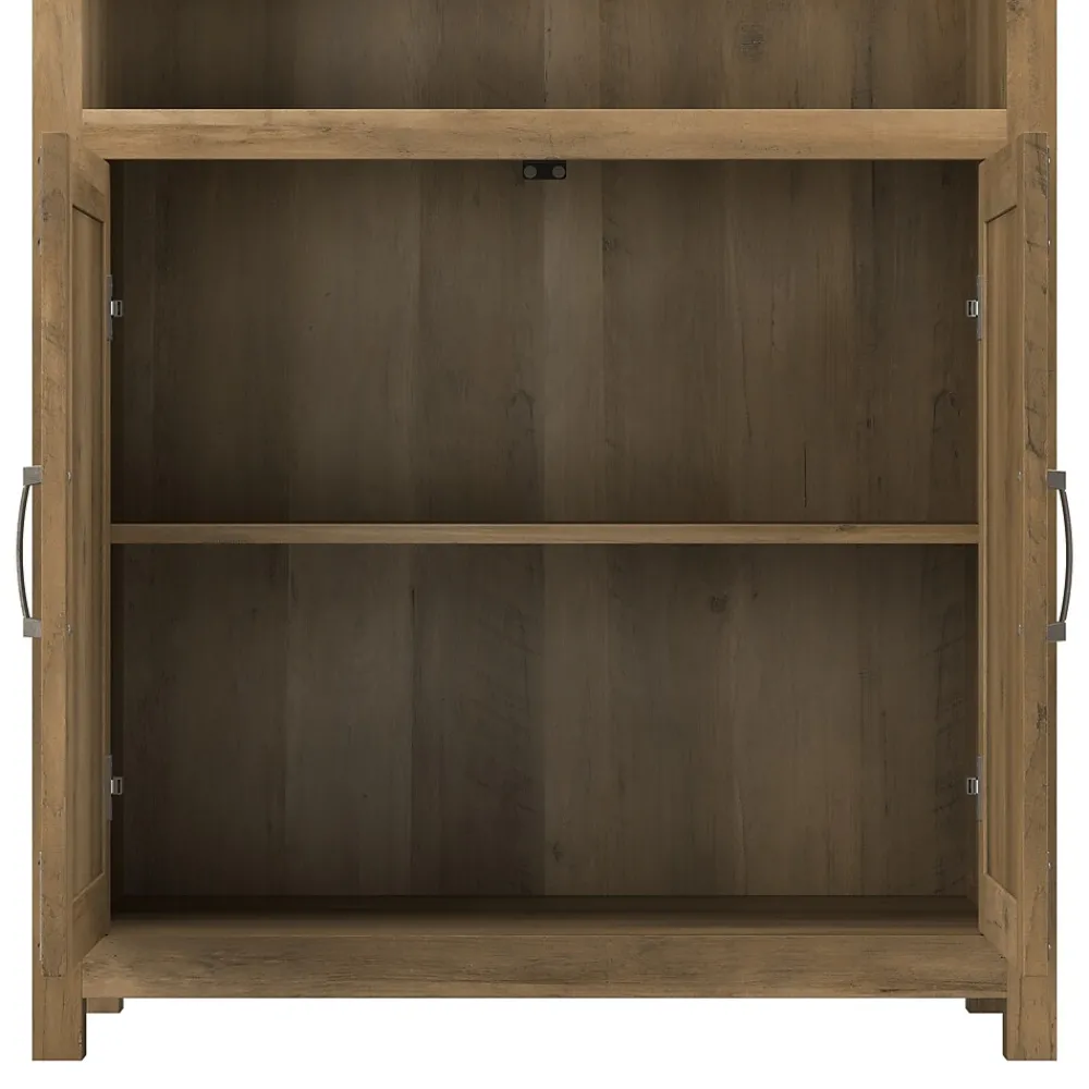 Bookcases*Bush Furniture Knoxville 72"H 5-Shelf Bookcase with Doors, Reclaimed Pine (CGB132RCP-03)