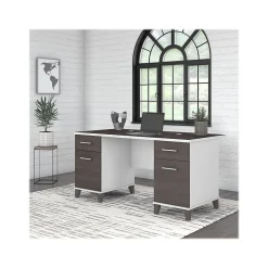 Computer Desks*Bush Furniture Somerset 60" Computer Desk, (WC81028K) Storm Gray/White