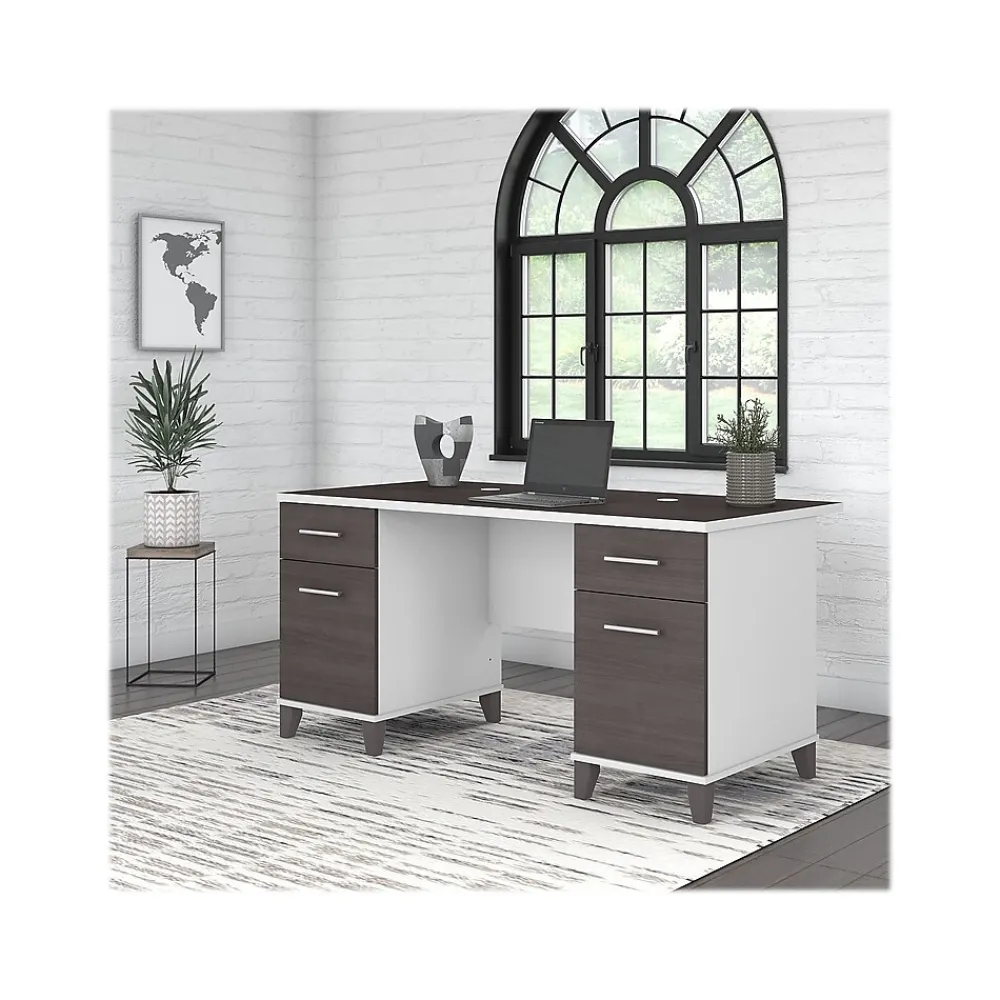 Computer Desks*Bush Furniture Somerset 60" Computer Desk, (WC81028K) Storm Gray/White