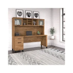 Computer Desks*Bush Furniture Somerset 72" Computer Desk with Drawers and Hutch, (SET018FW) Fresh Walnut