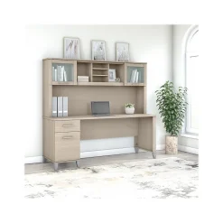 Computer Desks*Bush Furniture Somerset 72" Computer Desk with Drawers and Hutch, (SET018SO) Sand Oak