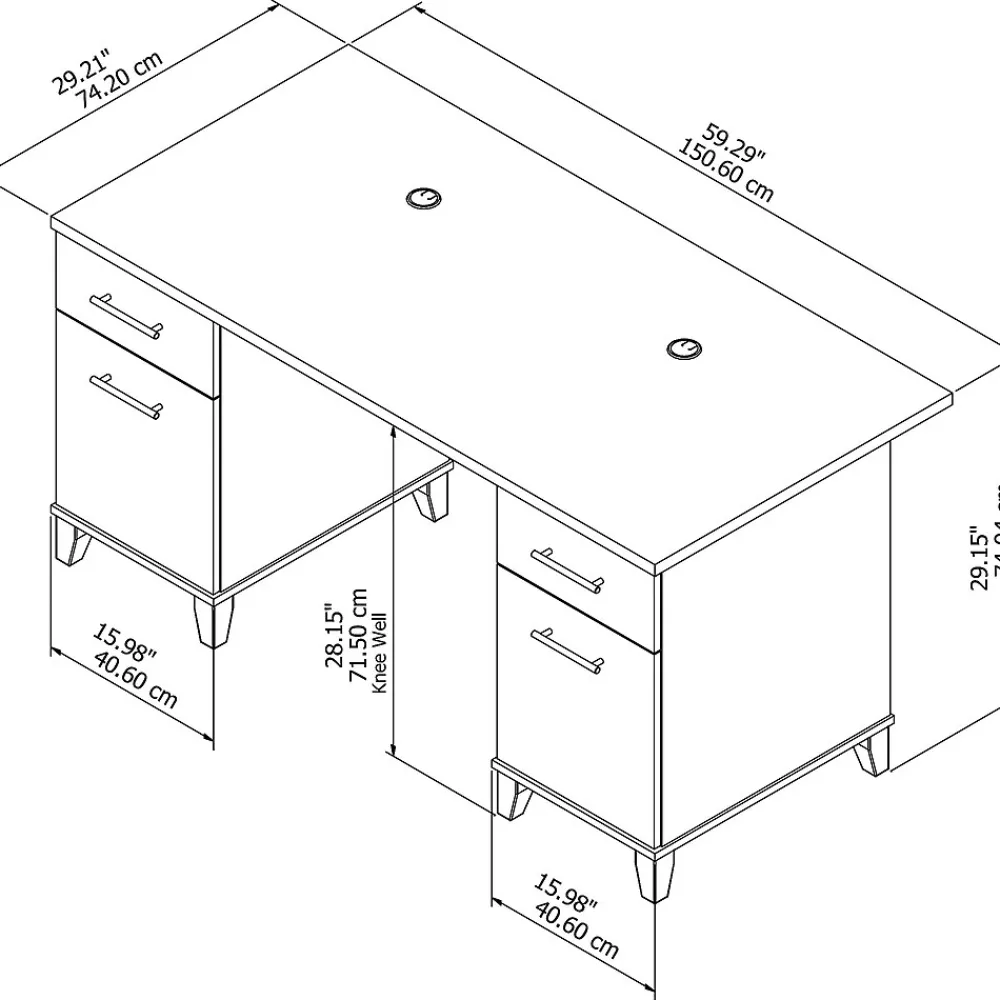 Computer Desks*Bush Furniture Somerset 60"W Office Desk with Drawers, (WC81628K) Ash Gray